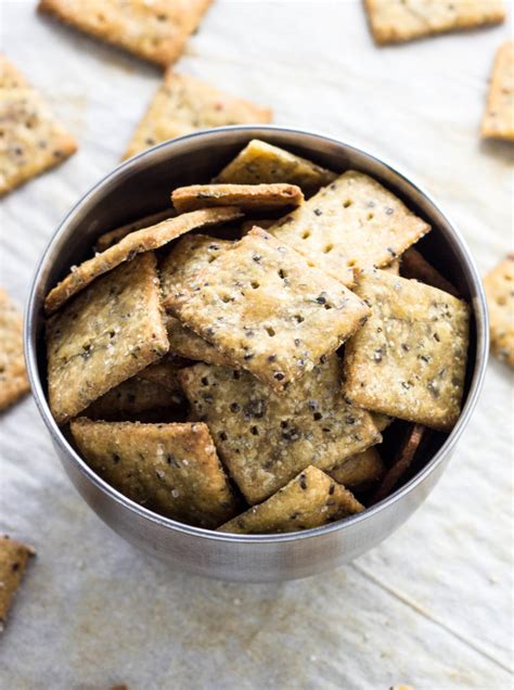 Whole Wheat Cheesy Herb Chia Crackers Wee Little Vegans