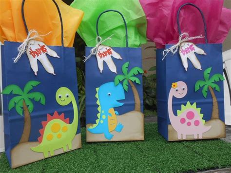 Dinosaurs Themed Party Favors Bags Set Of 12jurassic And Etsy