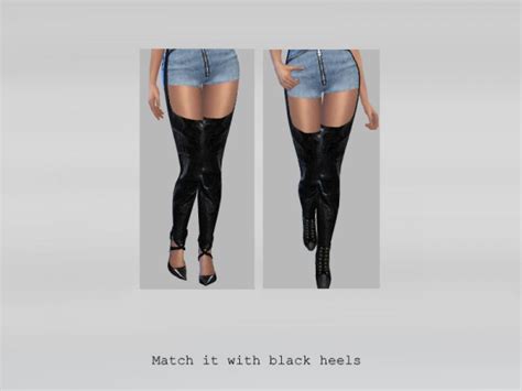 The Sims Resource Outfit With Leather Chaps By Puresim • Sims 4 Downloads