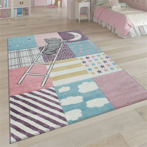Hochwertige materialien wie schurwolle und viskose verleihen diesen teppichen einen besonderen charme. Kinderzimmer Teppich Bären-Design Rosa | Teppich.de