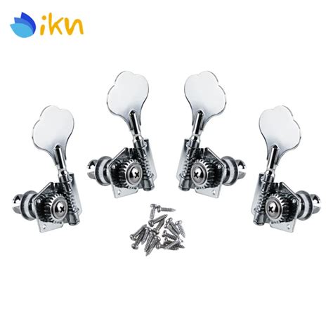 New 4pcs 2l2r Chrome Big Open Electric Bass Machine Heads Tuning Pegs Keys Tuners 2l2r For Bass