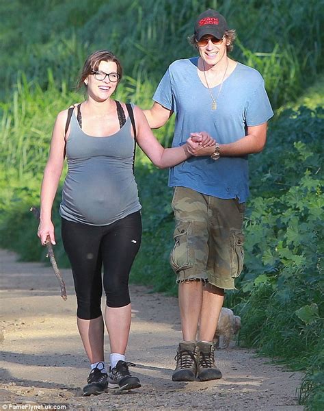 Take A Hike Pregnant Milla Jovovich Looks Ready To Pop As Shes Joined