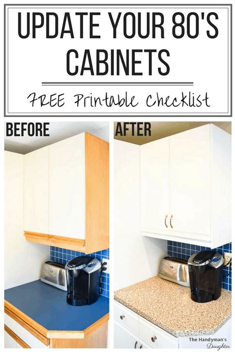 Here are 7 tips to updated your cabinets without painting them. Tips for Updating Melamine Cabinets with Oak Trim ...