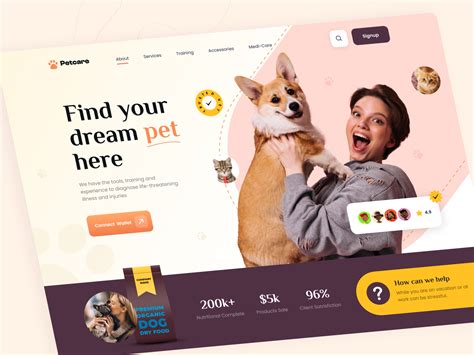 Pet Care Landing Page by Zahid Amin on Dribbble