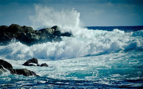 Nature Landscape Sea Waves Wallpapers Hd Desktop And