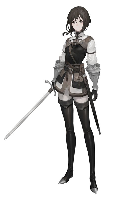 Original Characters Fantasy Girl Knight Women With Swords Short