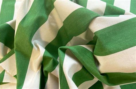 Green And White Stripe Fabrics Green Stripe Cotton Curtain Fabric