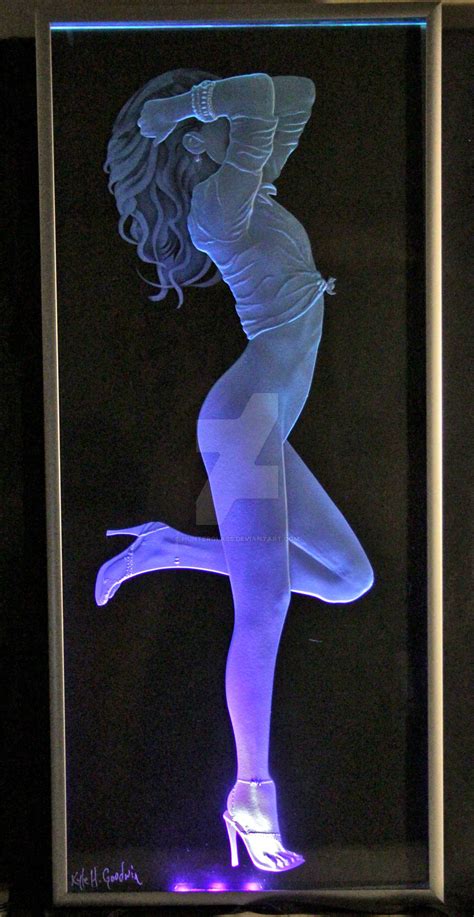 Female Glass Art Woman Sandblasted Carved Etched G By HunterGlass On