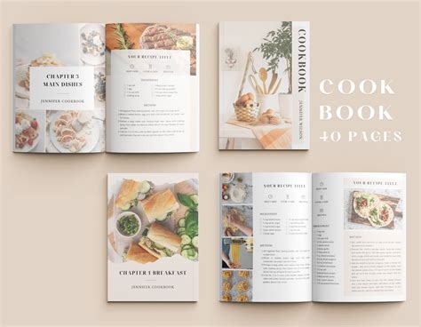 Cookbook Template Recipe Book Template Editable Canva Etsy