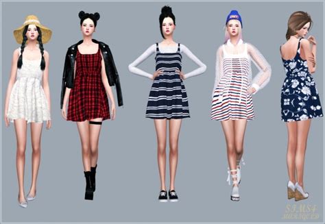 Sims4 Marigold Natural Sleeveless Dress • Sims 4 Downloads