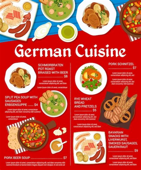Premium Vector German Cuisine Menu Sauerkraut And Pork Schnitzel