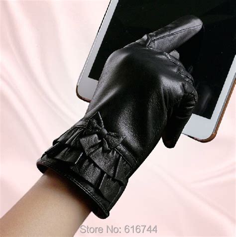 buy deluxe women s smart touch screen gloves genuine sheepskin leather bowknot