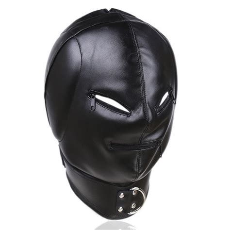 new pu leather bondage hood sex toys for couples adult games cosplay slave mask bdsm hood fetish