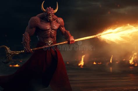 Devil In Flames Demon In The Fire Stock Illustration Illustration Of