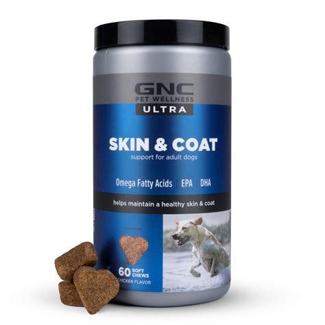 Gnc Pets Ultra Skin And Coat Soft Chews For Dogs Chicken Flavor 60 Count