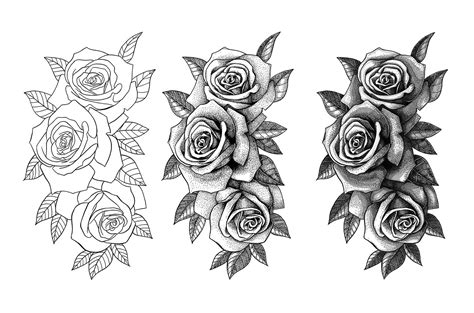 Pedro Correa Illustrator Rose Tattoos Rose Tattoo Sleeve Rose