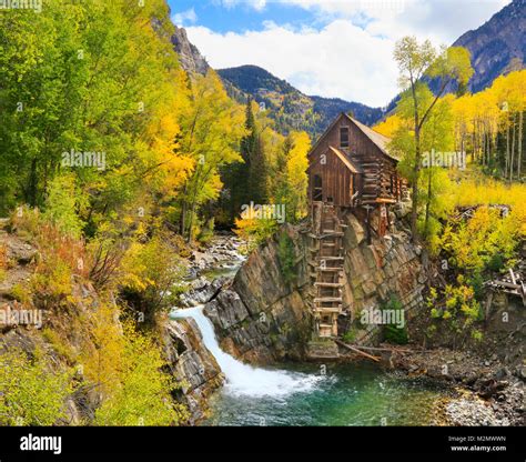 Crystal Mill Crystal River Jeep Tour Marble Colorado Usa Stock