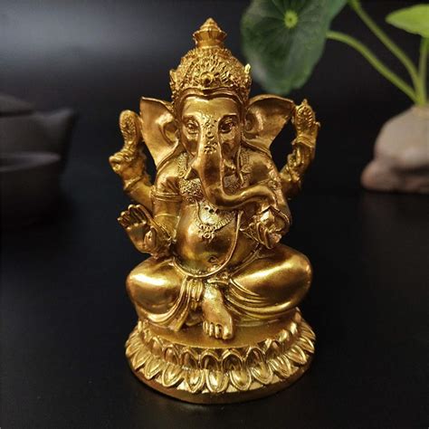 Lord Ganesha Statue Brass Sitting Ganesha Sculpture Handmade 375