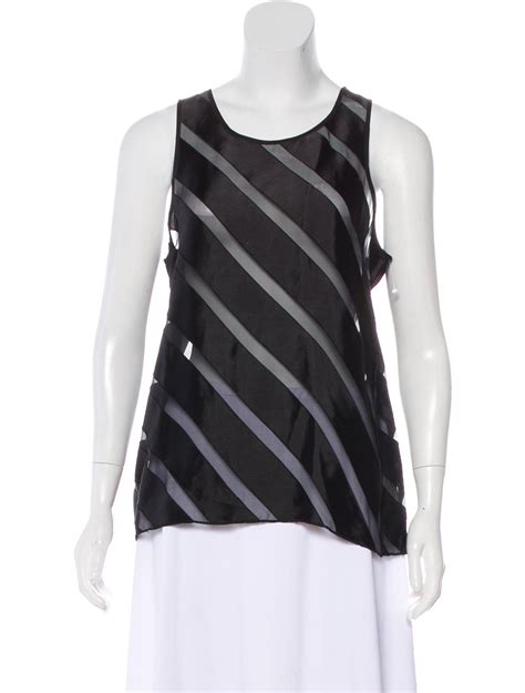 Black L Agence Sleeveless Top With Scoop Neck And Paneling Throughout Sleeveless Top Scoop