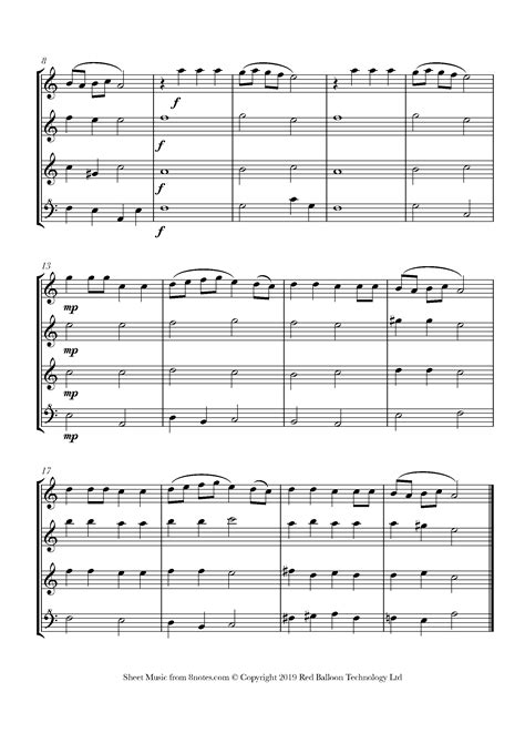 Israeli National Anthem Hatikvah Sheet Music For Recorder Quartet