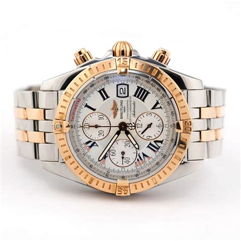 Breitling Chronomat Evolution Chronograph Steel Gold Watch C13356 For