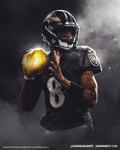 Baltimore Ravens Lamar Jackson 8 Poster For Fans Poster Canvas In 2022