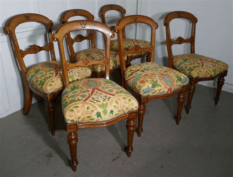 An exceptional set of eight arts & crafts style dining chairs, including six iconic coonley chairs and two tall back robie chairs by frank lloyd wright for cassina (signed wit. Set Of 6 Arts And Crafts Gothic Golden Oak Dining Chairs ...