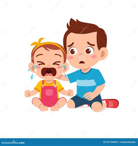 Crying Baby Thin Line Icon Children Emotions Concept Crying Infant