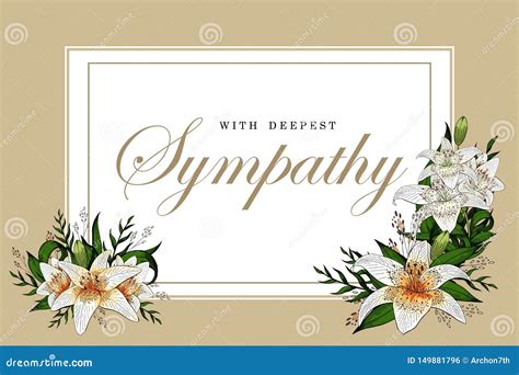 Sympathy Card Design With Ornamental Rose Border Royalty Free Stock