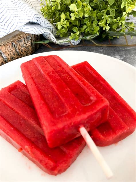 Fresh Strawberry Ice Pops Recipe Recipe Diaries
