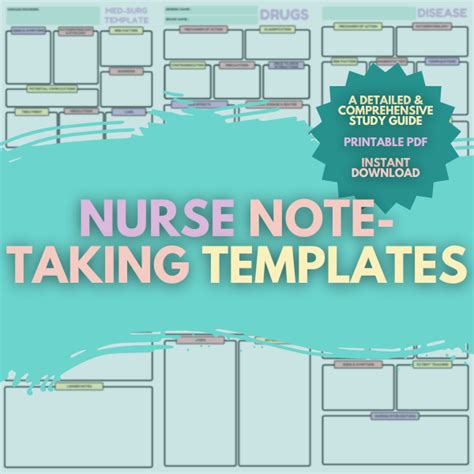 Complete Nurse Note Taking Templates Bundle Amazing Nursing Study Notes