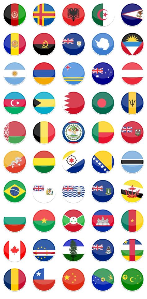Round World Flags Icons Images