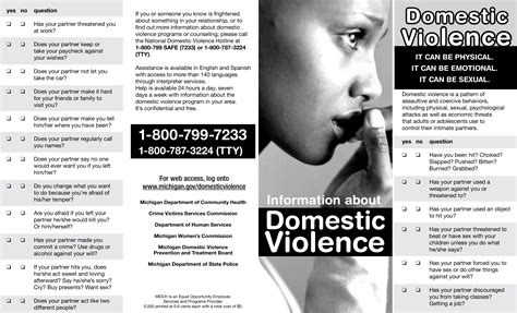Domestic Violence Program Brochure Templates At