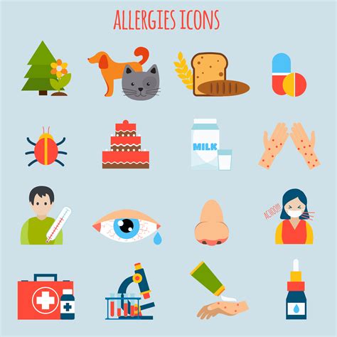 Allergies Icon Set 427380 Vector Art At Vecteezy