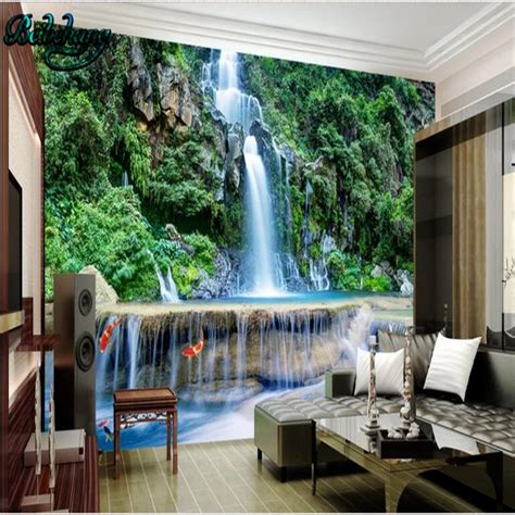 Beibehang Mountain Falls Waterfalls 3d Frescoes Landscape Walls Custom