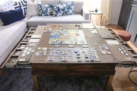 Fill your cart with color today! This stunning DIY coffee table with pullout compartments ...