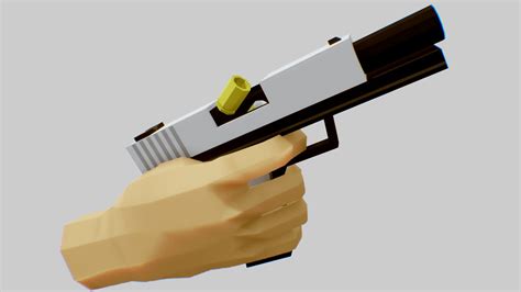 Low Poly Pistol Animated Game Ready Download Free 3d Model By Vojin