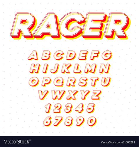 Speed Racing Sport Italic Font With Letters And Vector Image