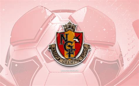 Download Wallpapers Nagoya Grampus Glossy Logo 4k Red Football