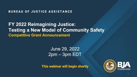 Fy 2022 Reimagining Justice Testing A New Model Of Community Safety Youtube