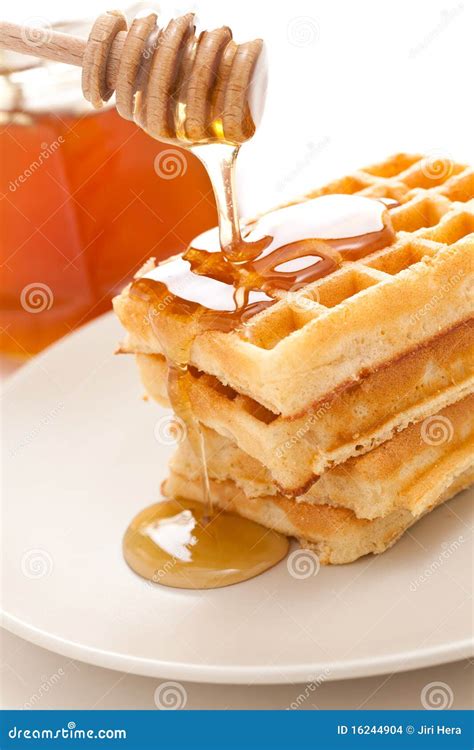 Waffle With Honey Stock Images Image 16244904