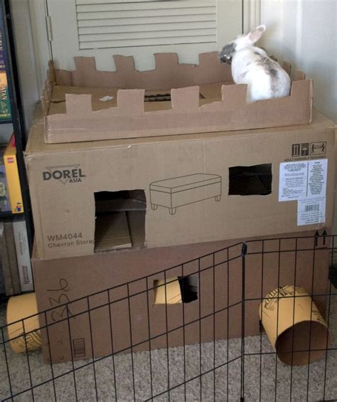 new cardboard castle for radar bunny bunny house bunny castle diy diy bunny toys