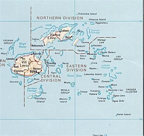 Fiji Map Detailed Island Locations Turtle Island