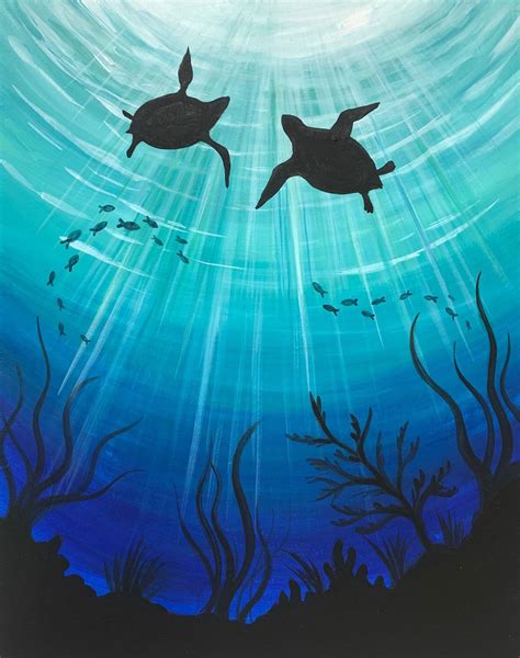 Under The Sea Diy Canvas Art Painting Painting Art Projects Diy Art