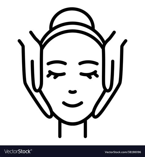 Face Massage Line Icon Royalty Free Vector Image