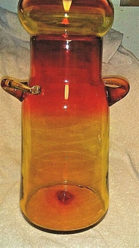 1973 Rare Blenko John Nickerson Designed Amberina Catalog 7327s Jar Hand Blown Blenko