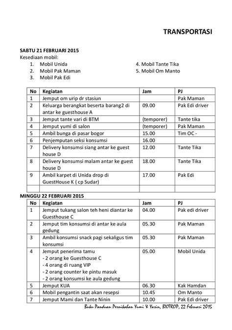 Rundown Acara Pernikahan Acara Wedding Planner Book Akad Nikah