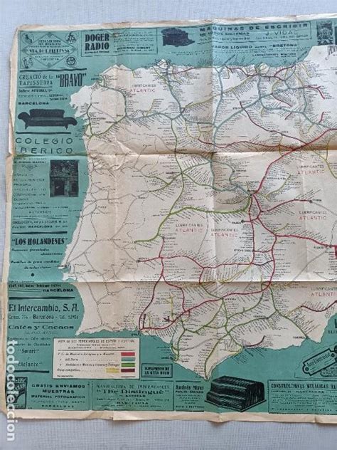 Mapa De Los Ferrocarriles De España Con Publici Comprar Mapas