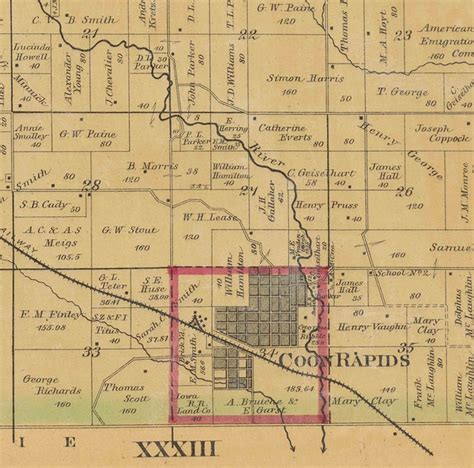 Carroll County Iowa 1884 Old Wall Map With Landowner Names Etsy