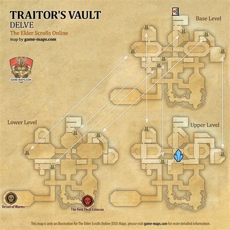Eso Traitor S Vault Delve Map With Skyshard And Boss Location In Artaeum